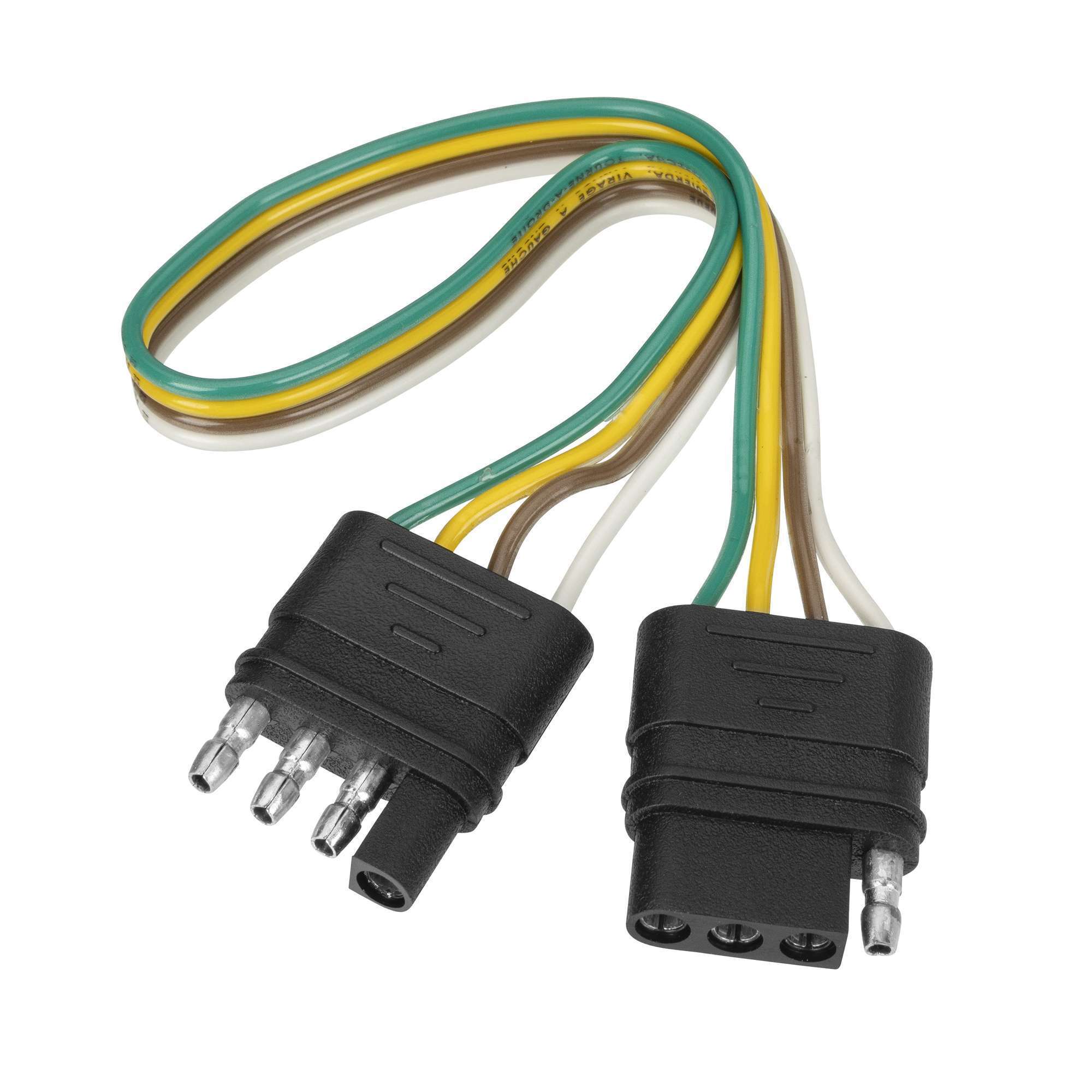 TowSmart, Extension, 4 Wire Flat to 4 Wire Flat, 12in., Connection Location Vehicle Side, Model# 2522